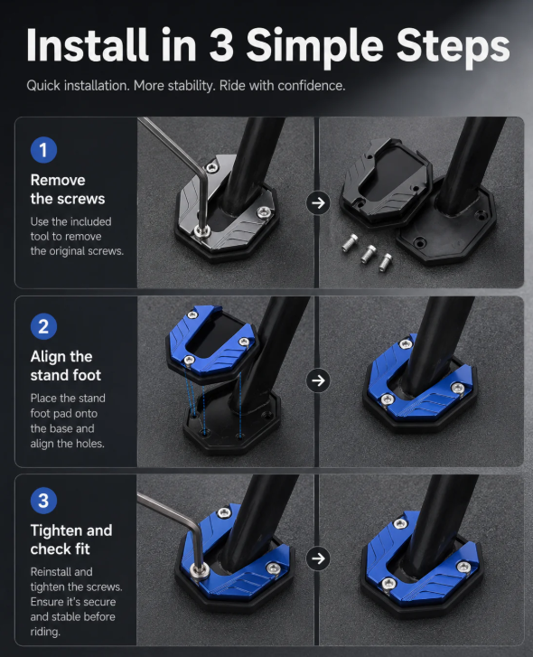 BikeSteady™ – Non-Slip Motorcycle Kickstand Pad