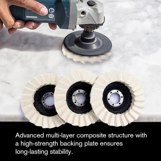 PolishFlex™ – Ultra-Fine Mirror-Finish Wool Flap Disc