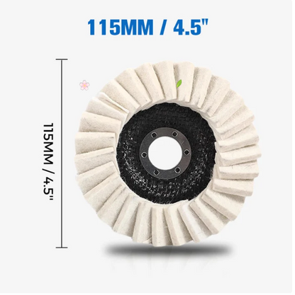 PolishFlex™ – Ultra-Fine Mirror-Finish Wool Flap Disc