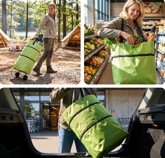 RollTote™ – 2-in-1 Expandable Rolling Grocery Bag