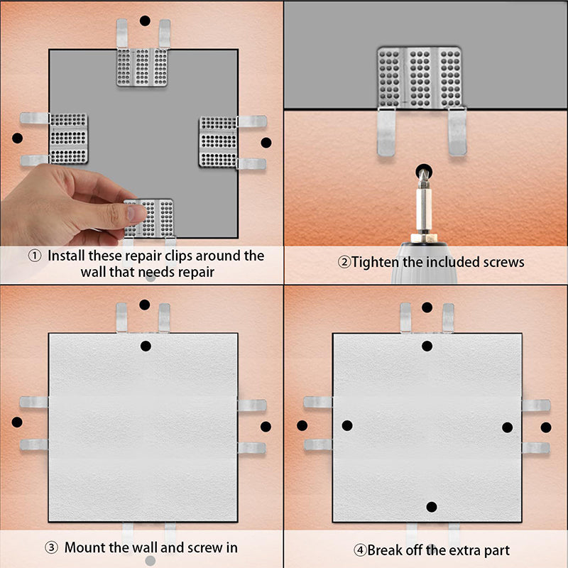 QuickMend Backers™ – Drywall Hole Repair Clips